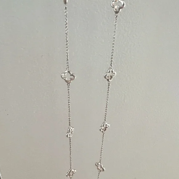 Heidi Klum sterling silver clover long necklace - Picture 1 of 9